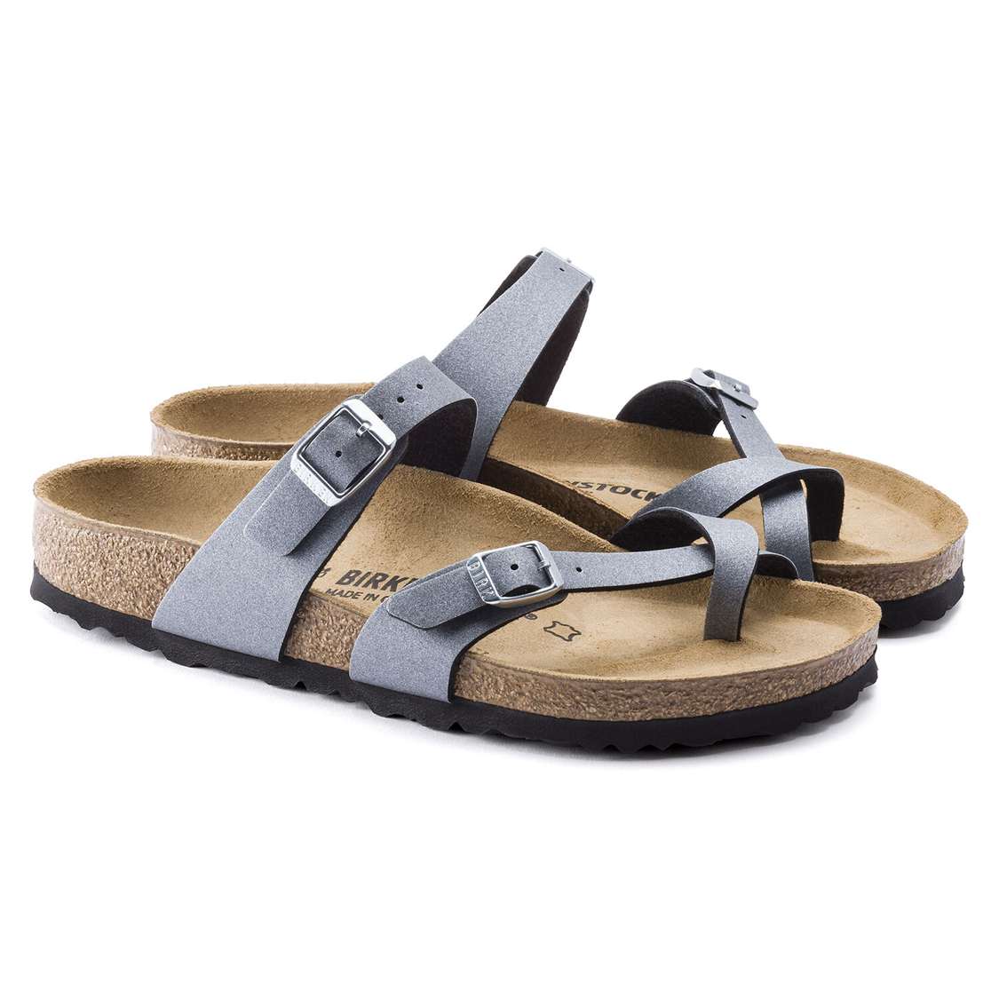 Dark Grey Birkenstock Mayari Birko-Flor Women's Two Strap Sandals | ZOsM8gy7a4i