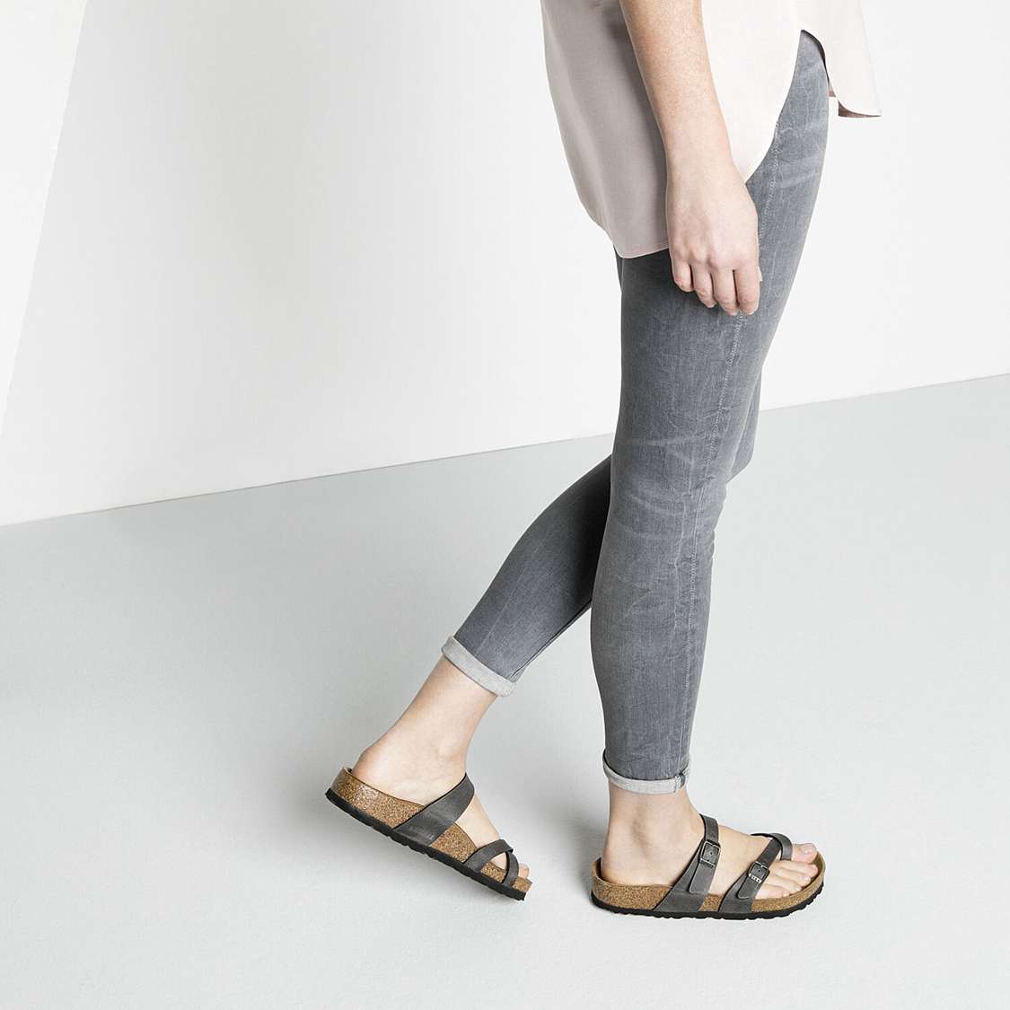 Dark Grey Birkenstock Mayari Birko-Flor Women's Multi Strap Sandals | kA5lDRAWabR