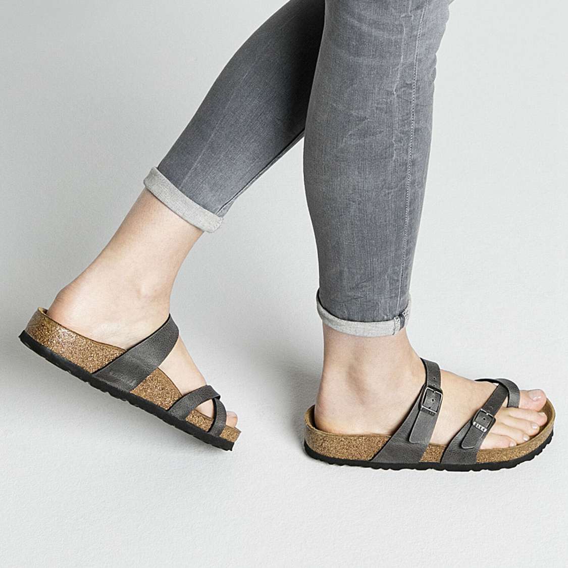 Dark Grey Birkenstock Mayari Birko-Flor Women's Multi Strap Sandals | kA5lDRAWabR