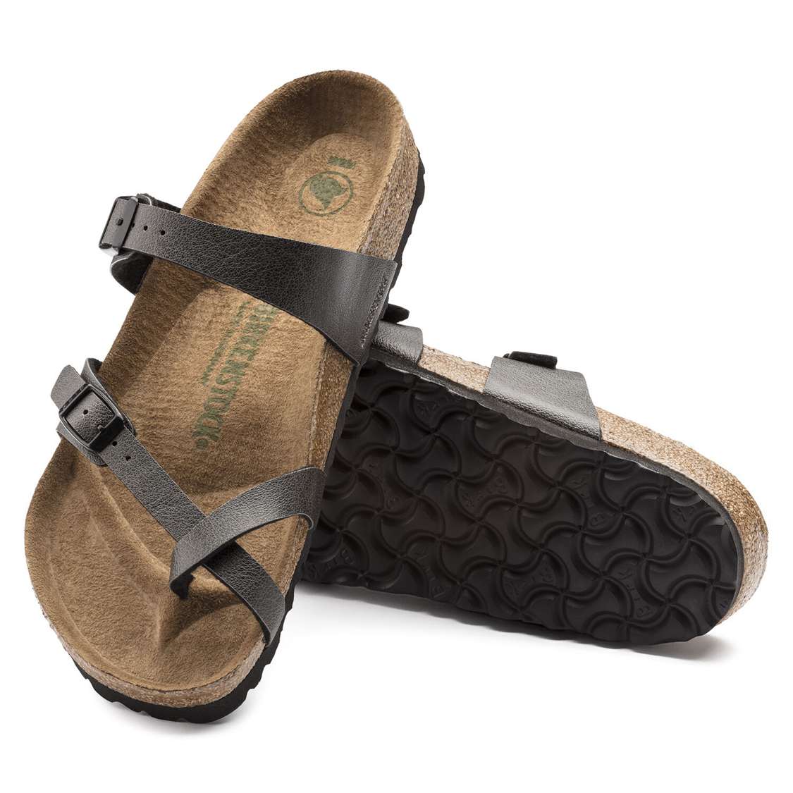 Dark Grey Birkenstock Mayari Vegan Birko-Flor Women's Two Strap Sandals | 5RrV28OMvvj