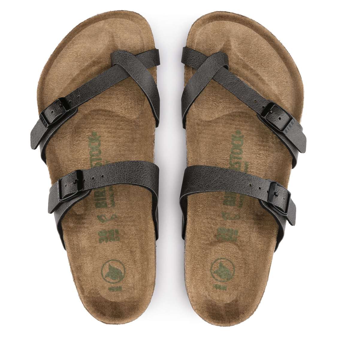 Dark Grey Birkenstock Mayari Vegan Birko-Flor Women's Two Strap Sandals | 5RrV28OMvvj