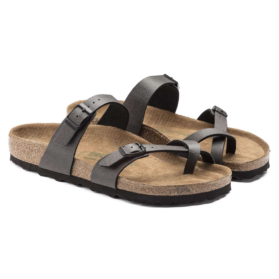 Dark Grey Birkenstock Mayari Vegan Birko-Flor Women's Two Strap Sandals | 5RrV28OMvvj