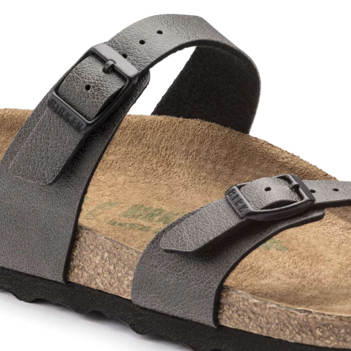 Dark Grey Birkenstock Mayari Vegan Birko-Flor Men's Two Strap Sandals | hSDJD6yVTkl