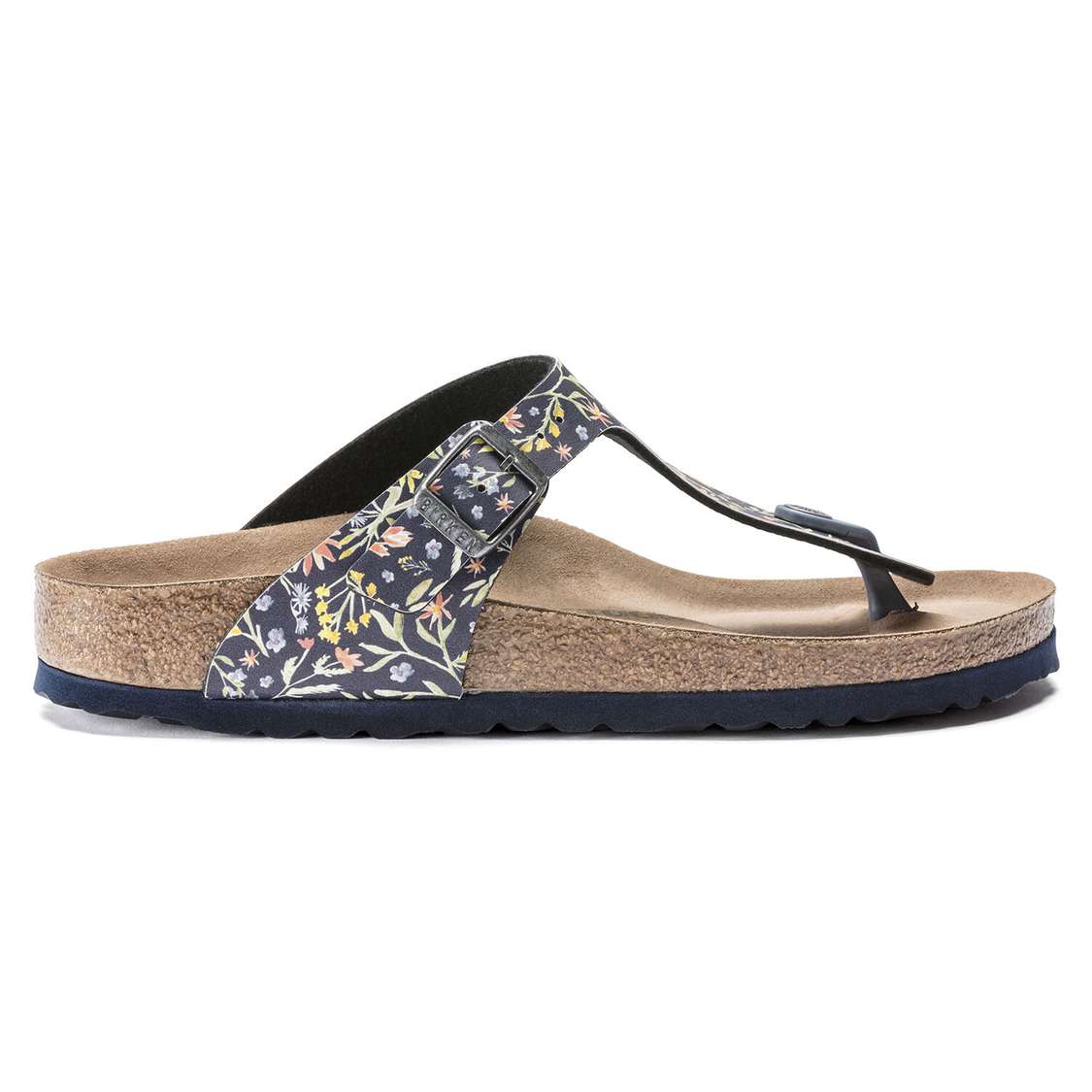 Flower Navy Birkenstock Gizeh Vegan Birko-Flor Women's One Strap Sandals | 3bZKMsQ3h5Z