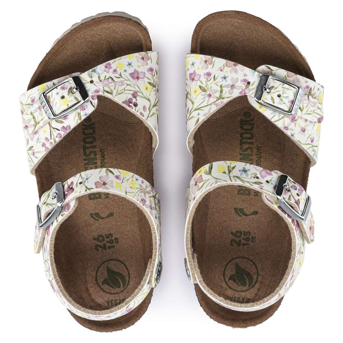 Flower White Birkenstock Rio Vegan Birko-Flor Kids' Girls Sandals | RKCHPOqgOS2