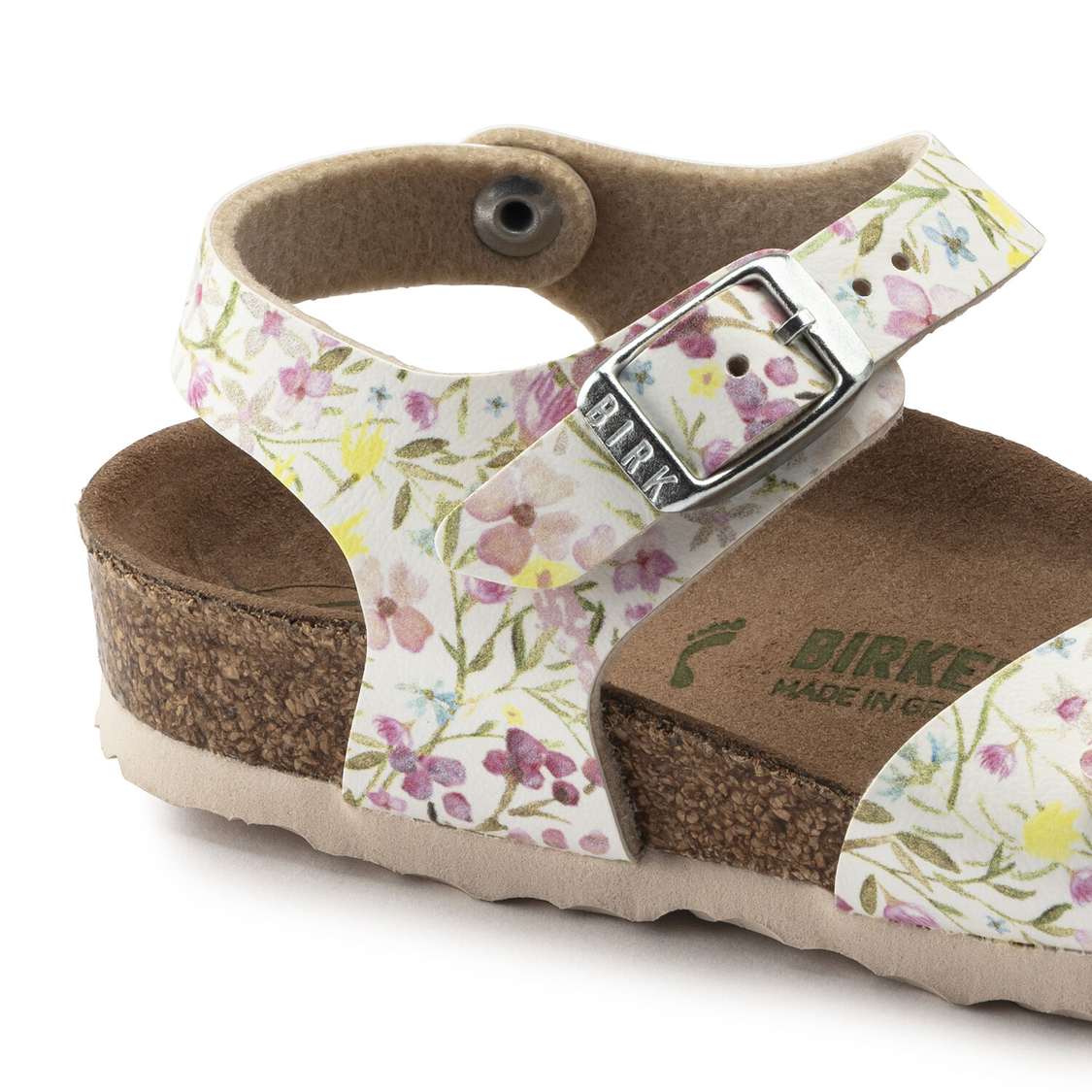 Flower White Birkenstock Rio Vegan Birko-Flor Kids' Girls Sandals | RKCHPOqgOS2