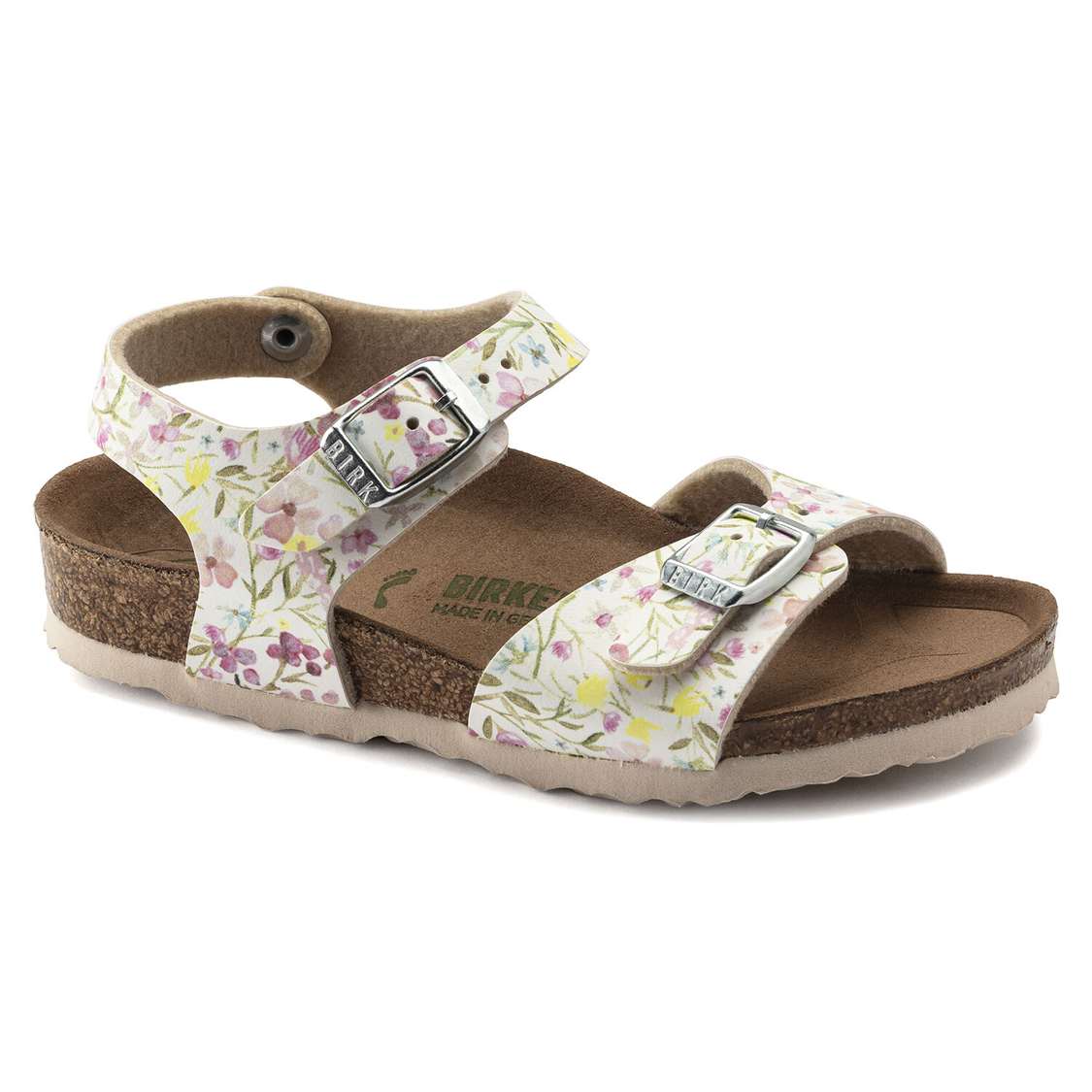 Flower White Birkenstock Rio Vegan Birko-Flor Kids\' Girls Sandals | RKCHPOqgOS2