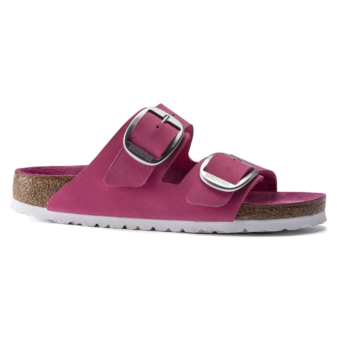 Fuchsia Birkenstock Arizona Big Buckle Nubuck Leather Women's Two Strap Sandals | MsRVbtfOSdp