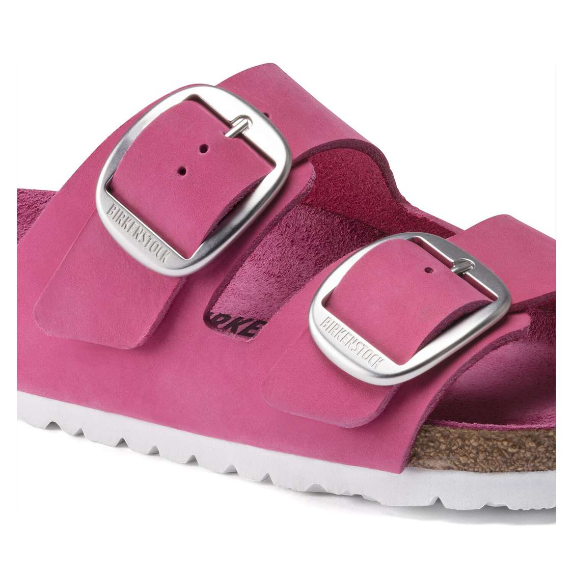 Fuchsia Birkenstock Arizona Big Buckle Nubuck Leather Women's Two Strap Sandals | MsRVbtfOSdp