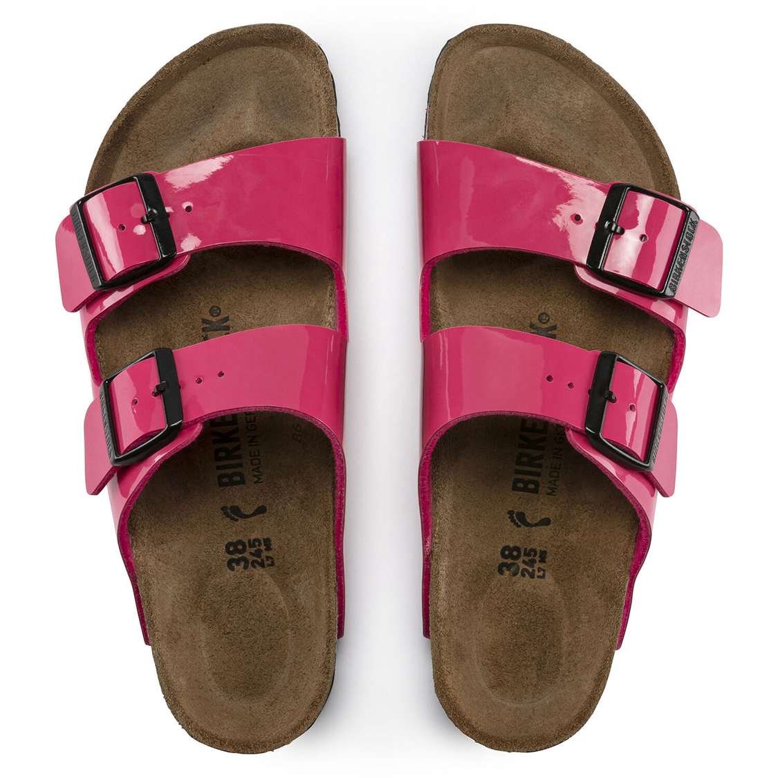 Fuchsia Birkenstock Arizona Birko-Flor Patent Women's Two Strap Sandals | otxnKGsvHZH