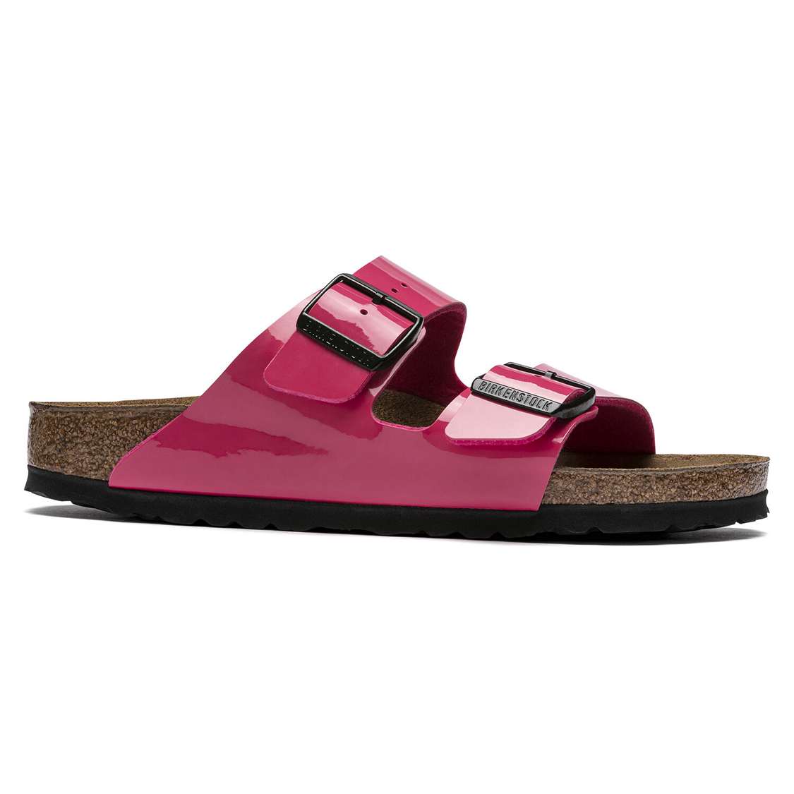 Fuchsia Birkenstock Arizona Birko-Flor Patent Women's Two Strap Sandals | otxnKGsvHZH