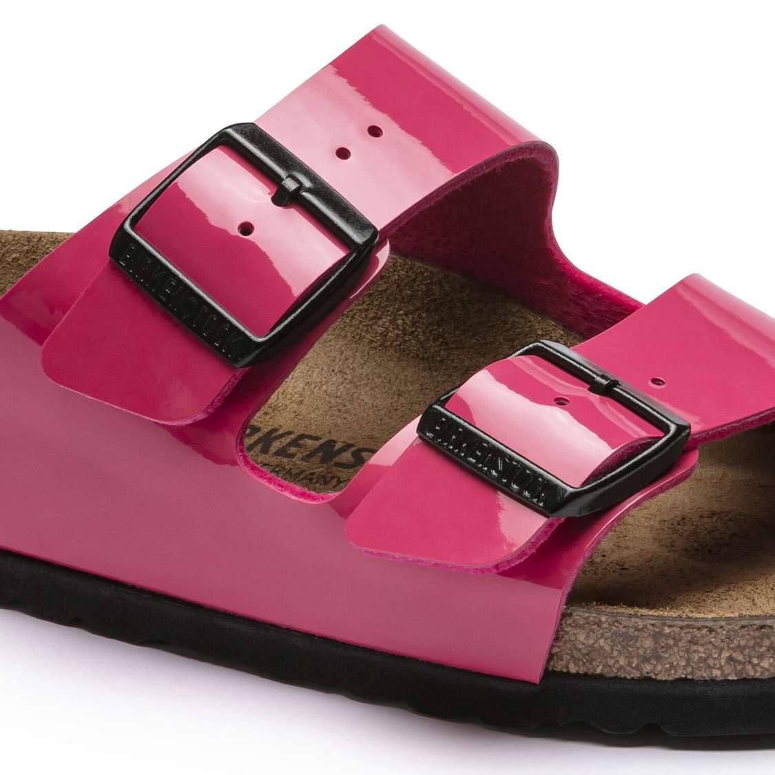 Fuchsia Birkenstock Arizona Birko-Flor Patent Women's Two Strap Sandals | otxnKGsvHZH