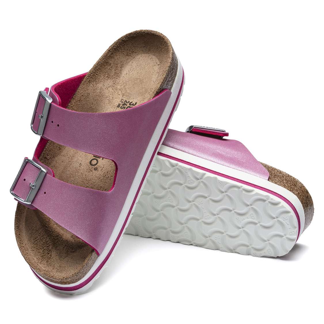 Fuchsia Birkenstock Arizona Birko-Flor Women's Platforms Sandals | QDfw5JH958j