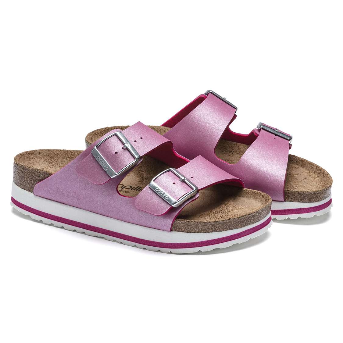 Fuchsia Birkenstock Arizona Birko-Flor Women's Platforms Sandals | QDfw5JH958j