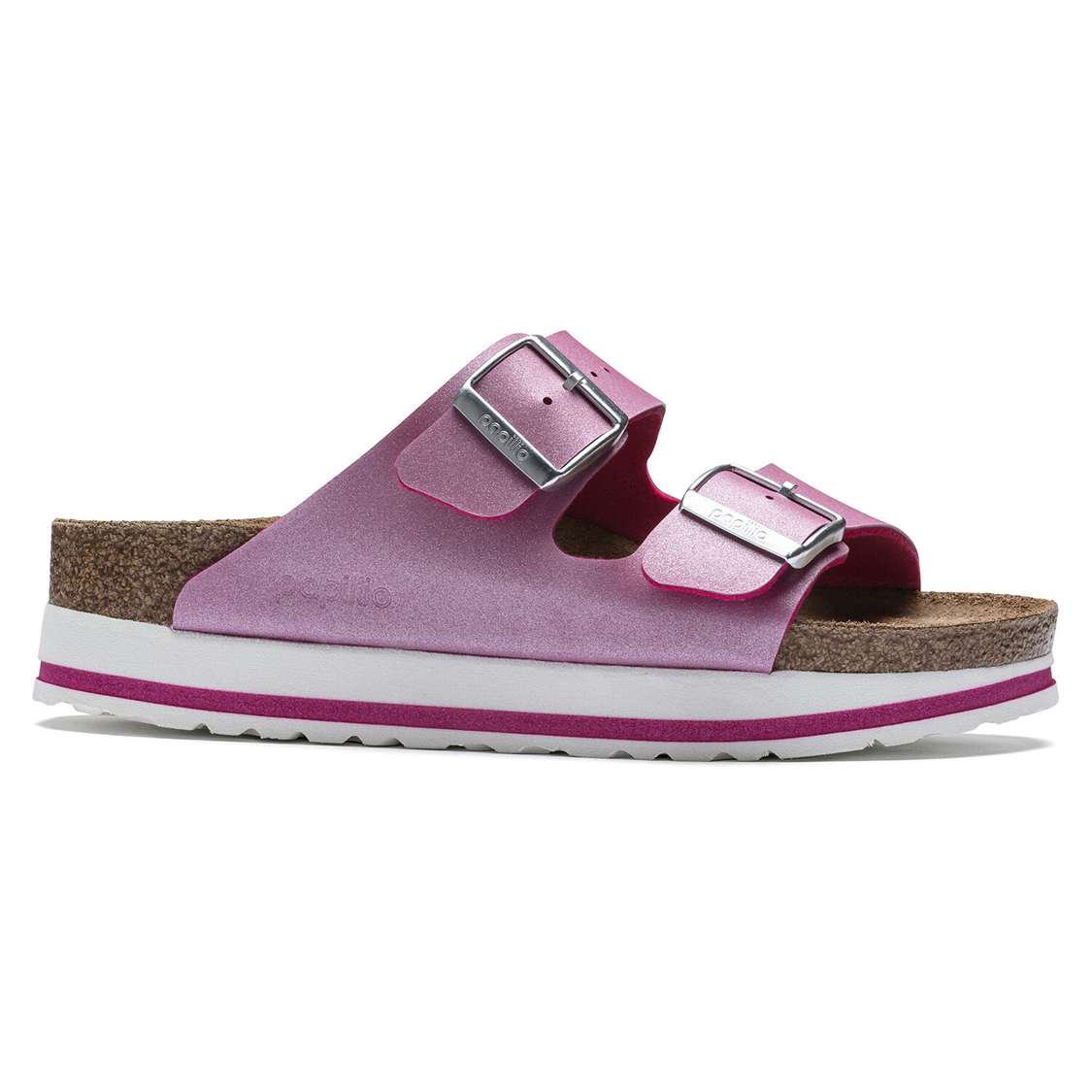 Fuchsia Birkenstock Arizona Birko-Flor Women's Platforms Sandals | QDfw5JH958j