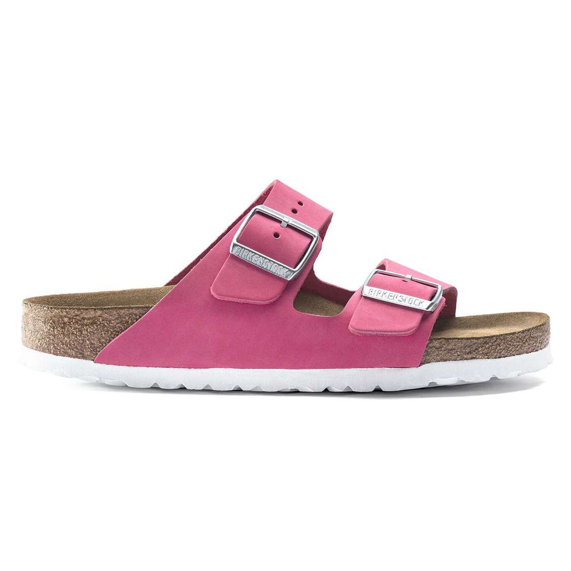 Fuchsia Birkenstock Arizona Soft Footbed Nubuck Leather Women's Two Strap Sandals | ZkaMXhSPfX9