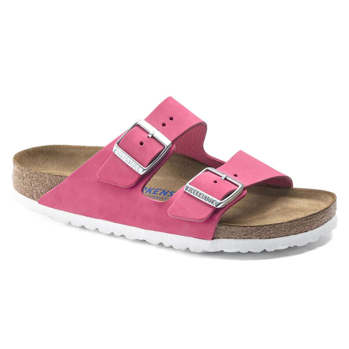 Fuchsia Birkenstock Arizona Soft Footbed Nubuck Leather Women's Two Strap Sandals | ZkaMXhSPfX9