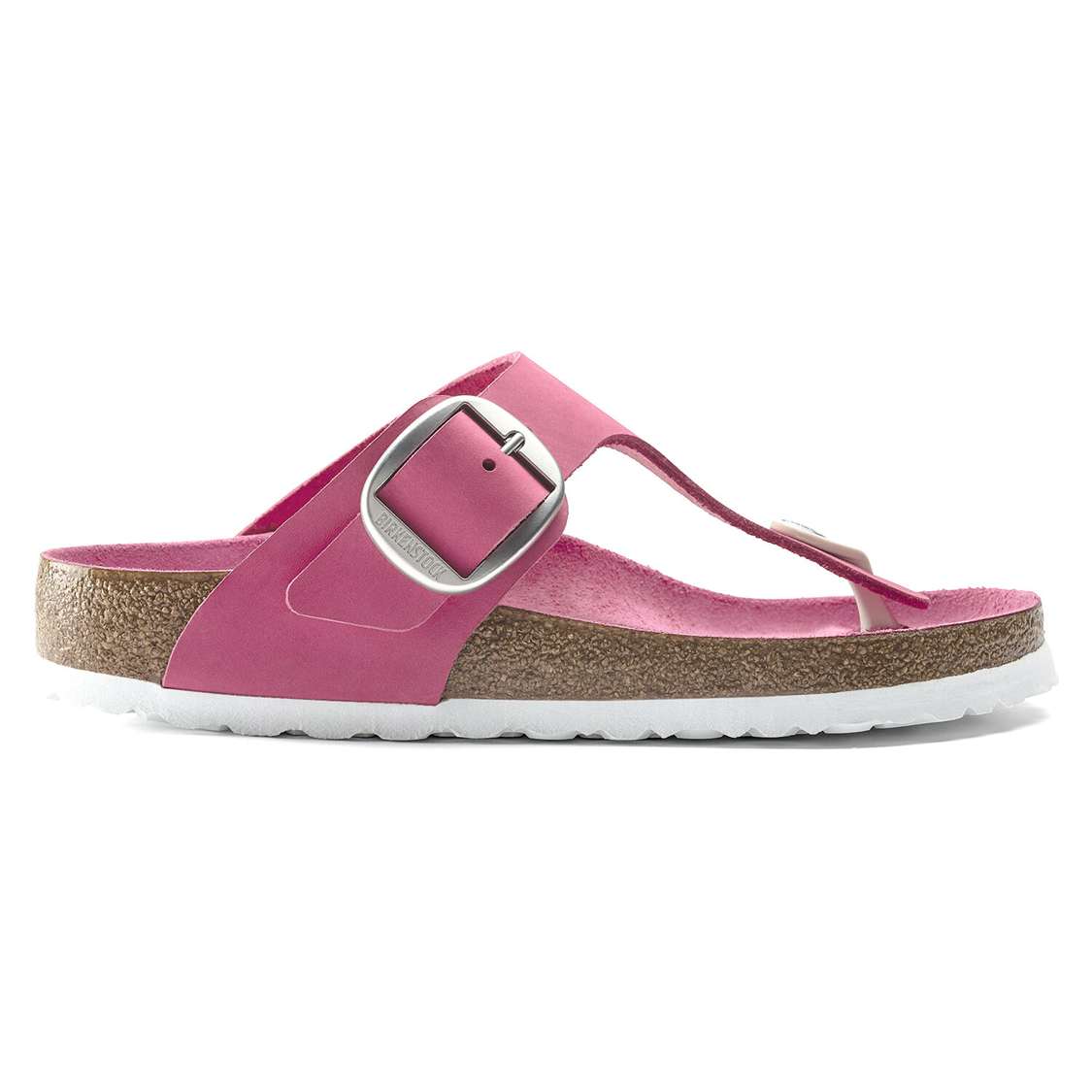 Fuchsia Birkenstock Gizeh Big Buckle Nubuck Leather Women's One Strap Sandals | 8fltBDBQJMH