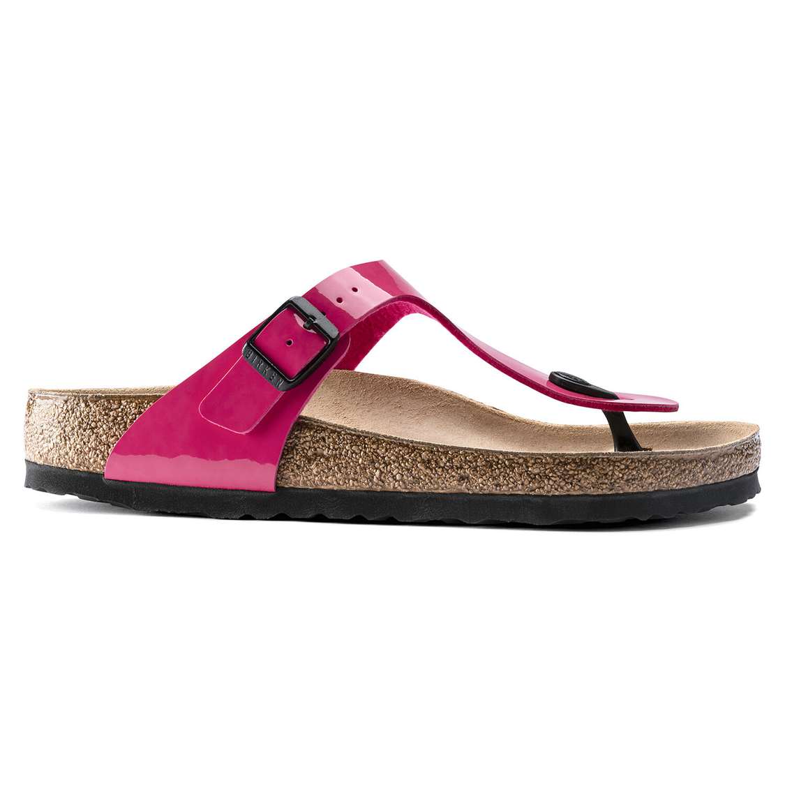 Fuchsia Birkenstock Gizeh Birko-Flor Patent Women's One Strap Sandals | AgfcvQLjpVo