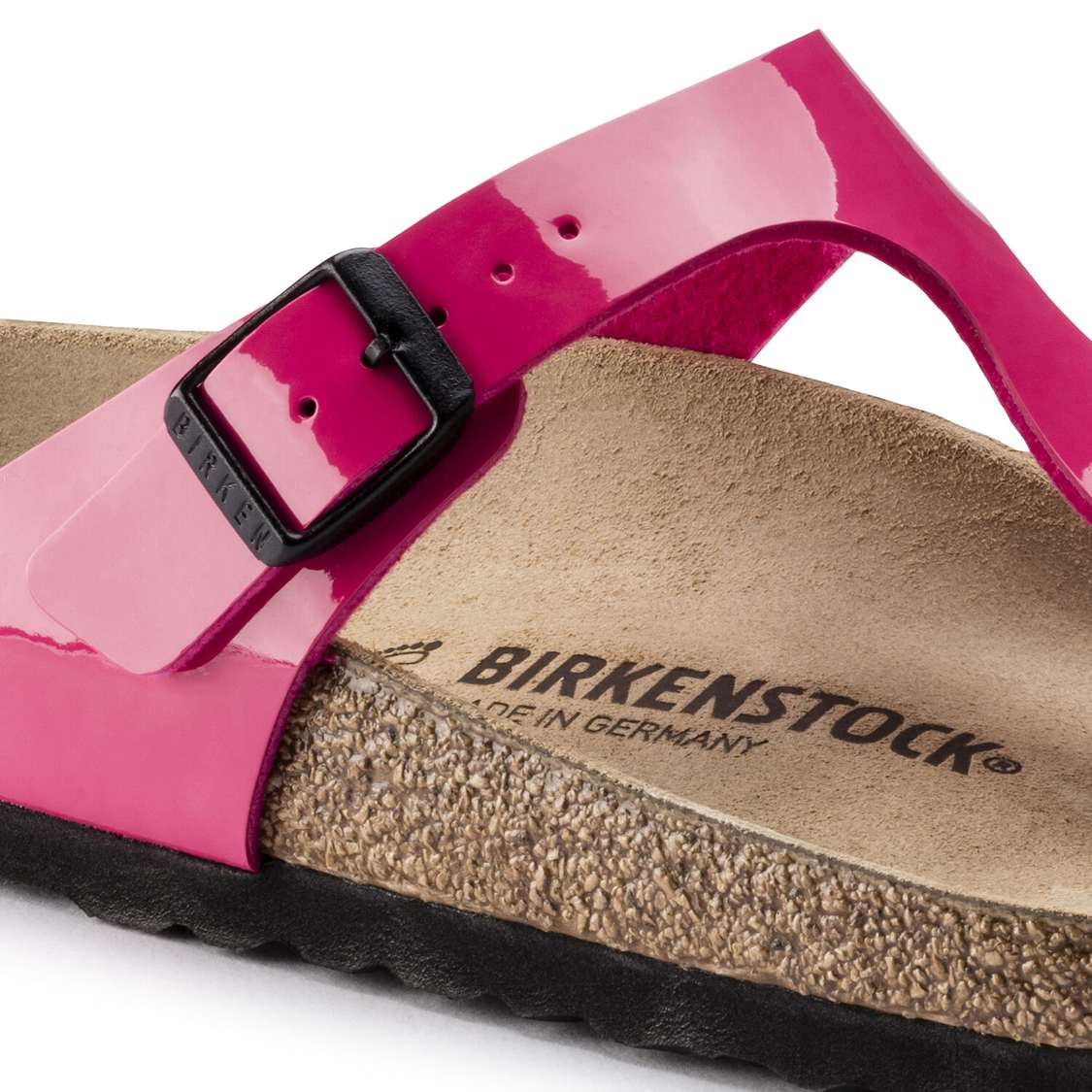 Fuchsia Birkenstock Gizeh Birko-Flor Patent Women's One Strap Sandals | AgfcvQLjpVo