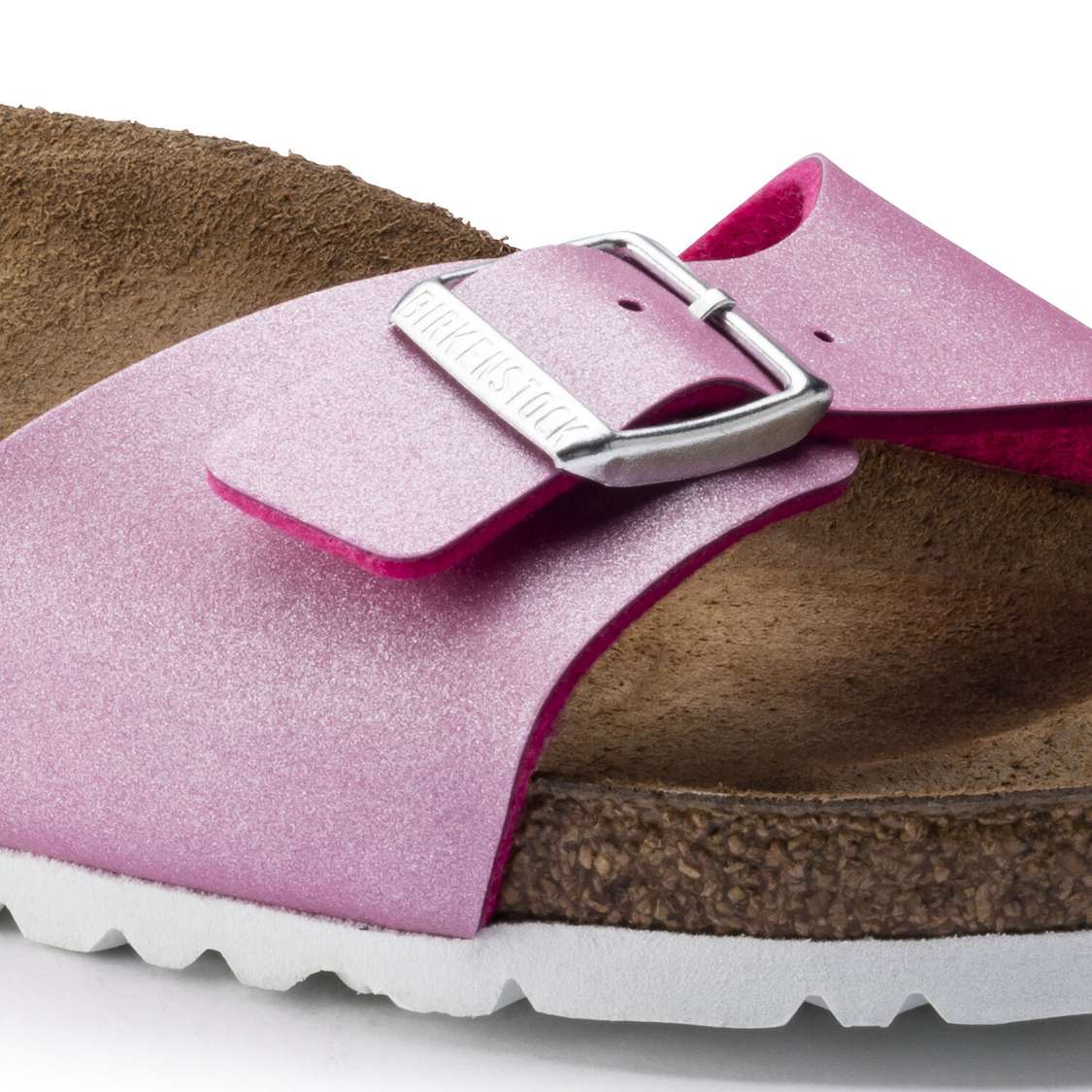 Fuchsia Birkenstock Madrid Birko-Flor Women's One Strap Sandals | BaHSxwWcB4Q