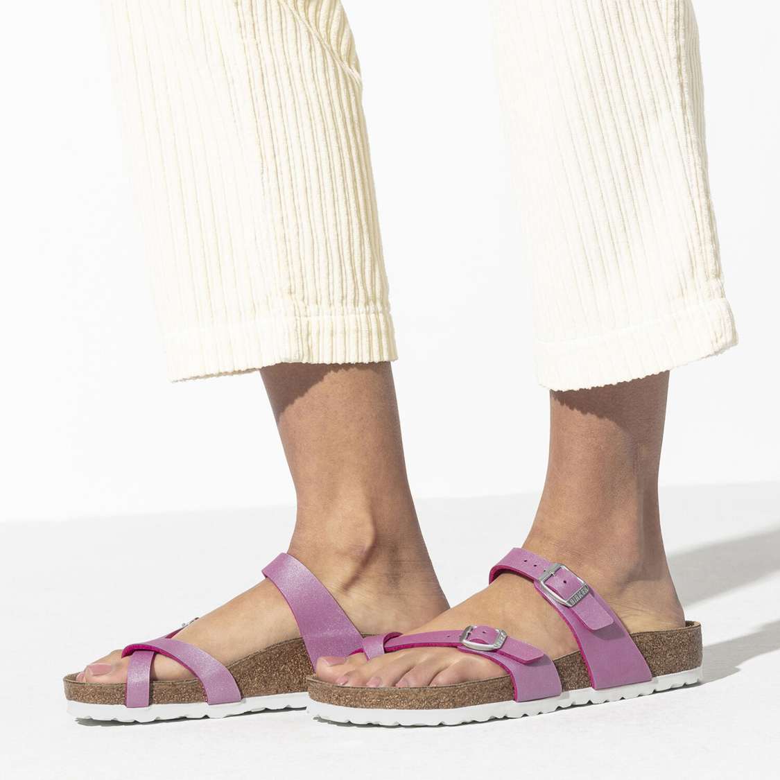 Fuchsia Birkenstock Mayari Birko-Flor Women's Two Strap Sandals | rCX1PLfYXqu