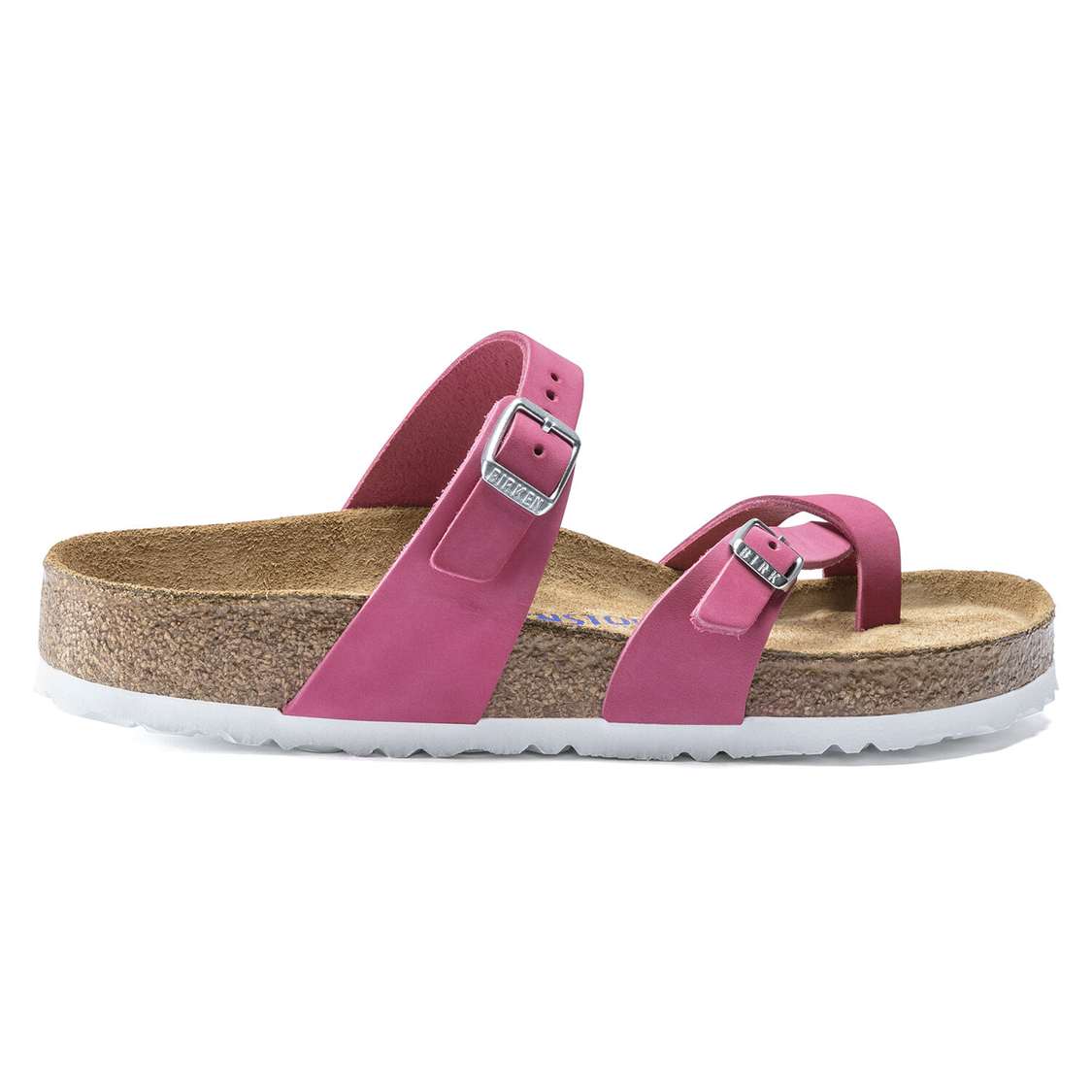 Fuchsia Birkenstock Mayari Soft Footbed Nubuck Leather Women's Two Strap Sandals | 6Y45hZBytFs