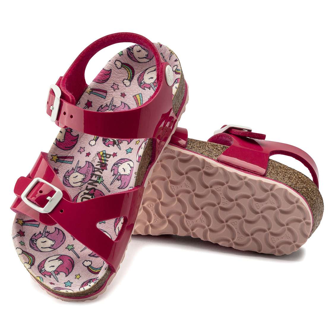 Fuchsia Birkenstock Rio Birko-Flor Kids' Girls Sandals | kqi5tgGJ5K7