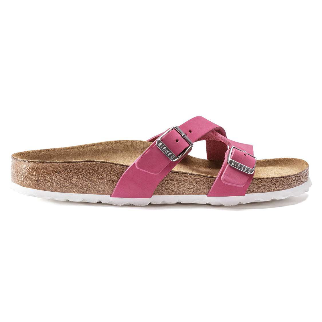 Fuchsia Birkenstock Yao Soft Footbed Nubuck Leather Women's Two Strap Sandals | RJxNbAcHlSN