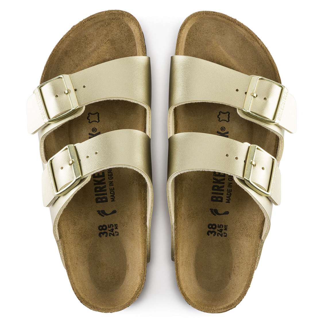 Gold Birkenstock Arizona Birko-Flor Women's Two Strap Sandals | J9jzn7CsZ6t