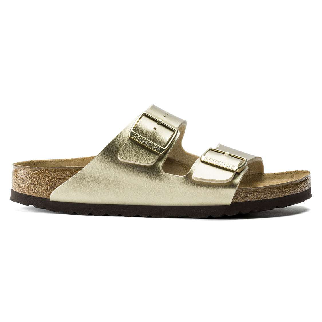 Gold Birkenstock Arizona Birko-Flor Women's Two Strap Sandals | J9jzn7CsZ6t