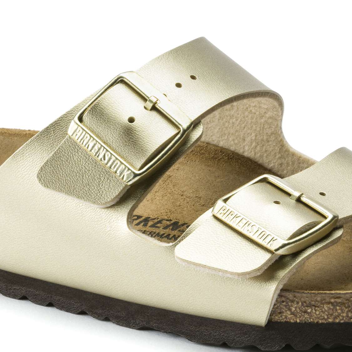 Gold Birkenstock Arizona Birko-Flor Women's Two Strap Sandals | J9jzn7CsZ6t