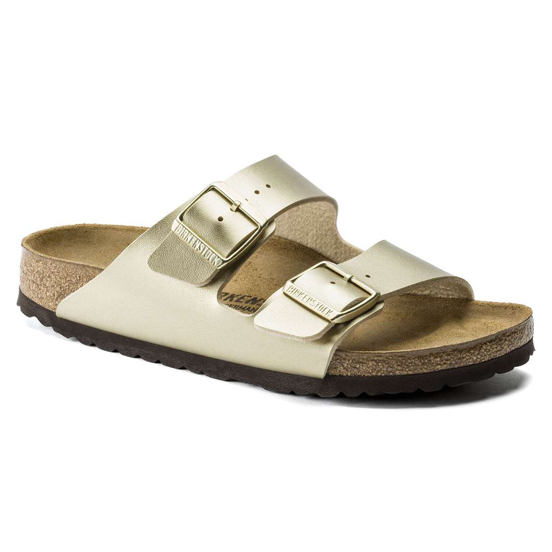 Gold Birkenstock Arizona Birko-Flor Women\'s Two Strap Sandals | J9jzn7CsZ6t