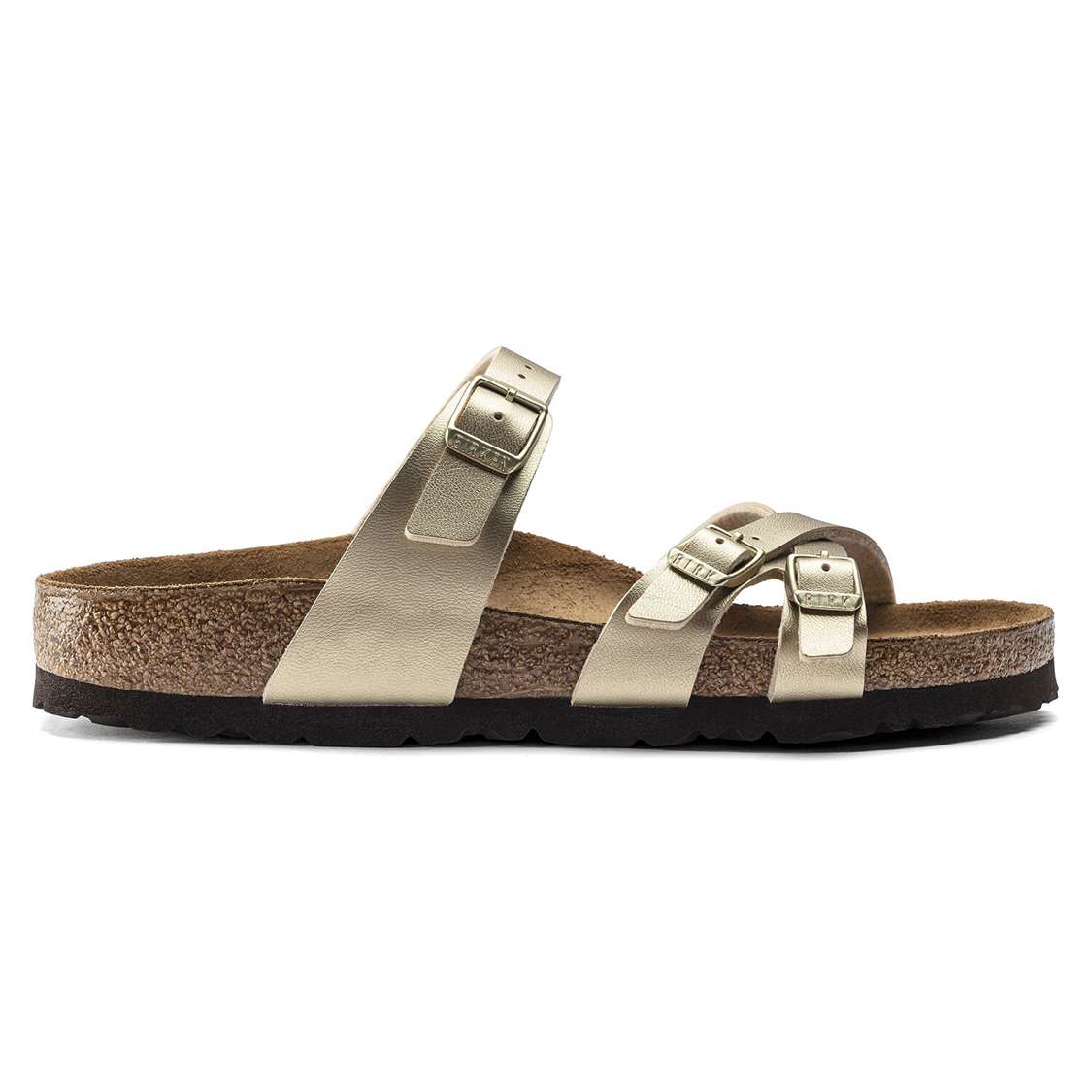 Gold Birkenstock Franca Birko-Flor Women's Multi Strap Sandals | 4KH3jmLGAId