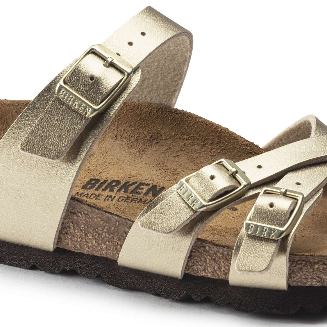 Gold Birkenstock Franca Birko-Flor Women's Multi Strap Sandals | 4KH3jmLGAId