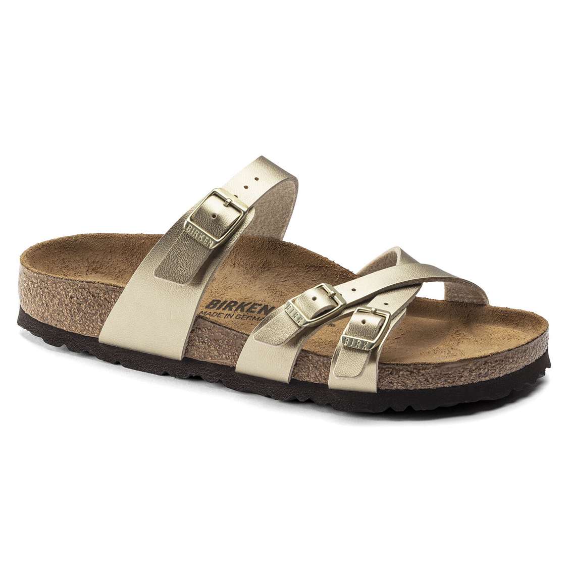 Gold Birkenstock Franca Birko-Flor Women\'s Multi Strap Sandals | 4KH3jmLGAId