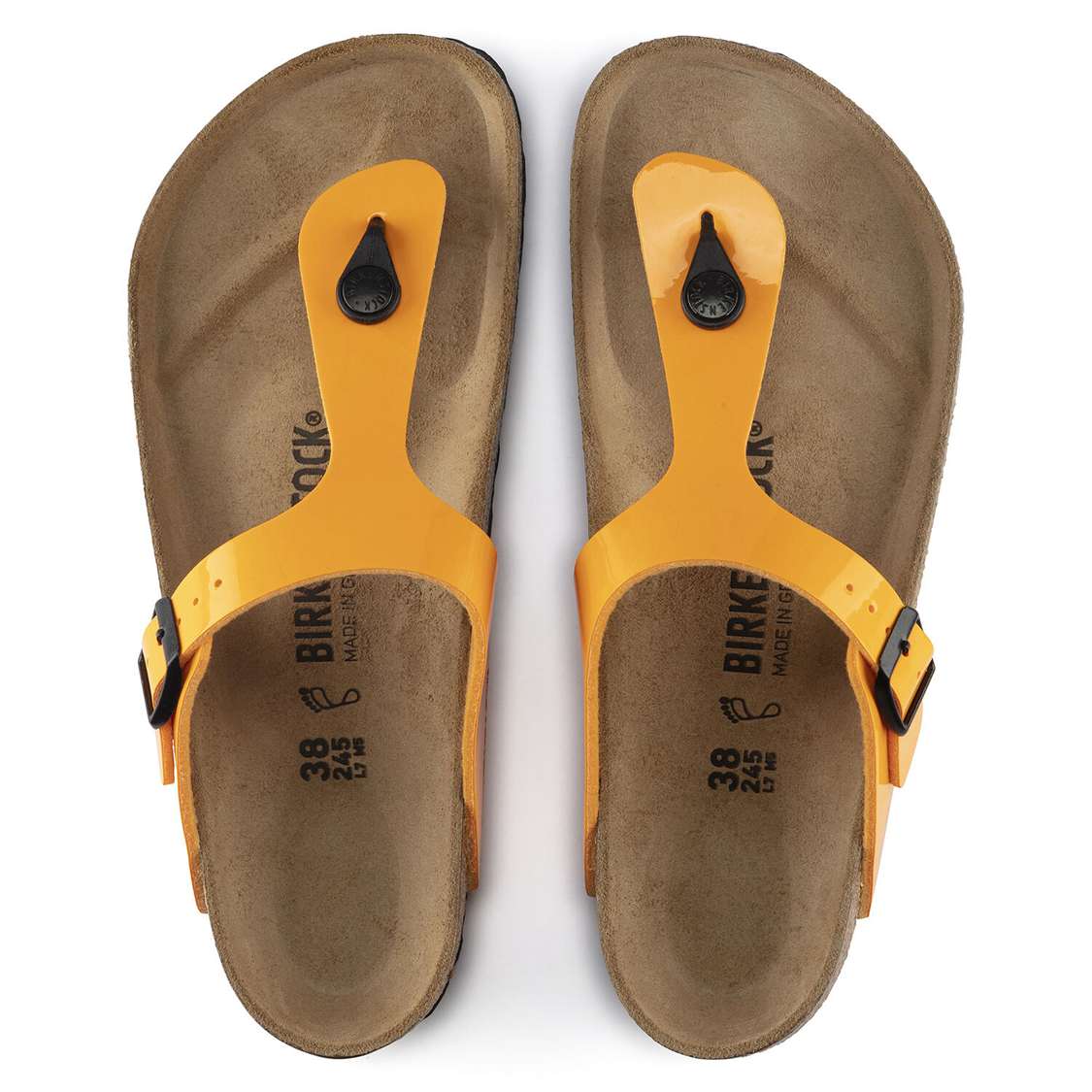 Gold Birkenstock Gizeh Birko-Flor Patent Women's Thong | P8zPxowV9YH