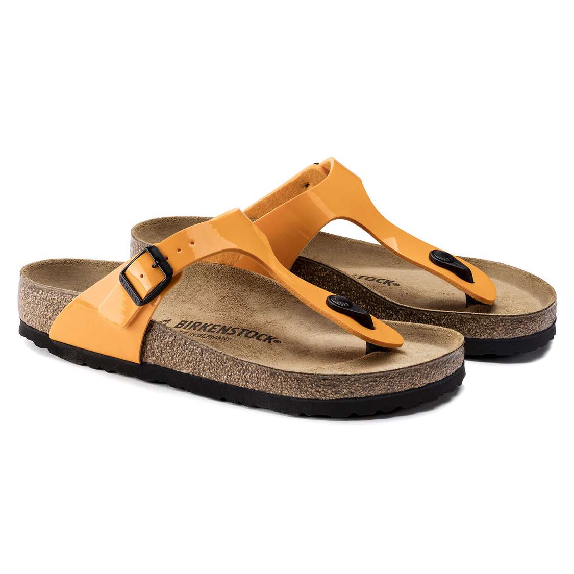 Gold Birkenstock Gizeh Birko-Flor Patent Women's Thong | P8zPxowV9YH