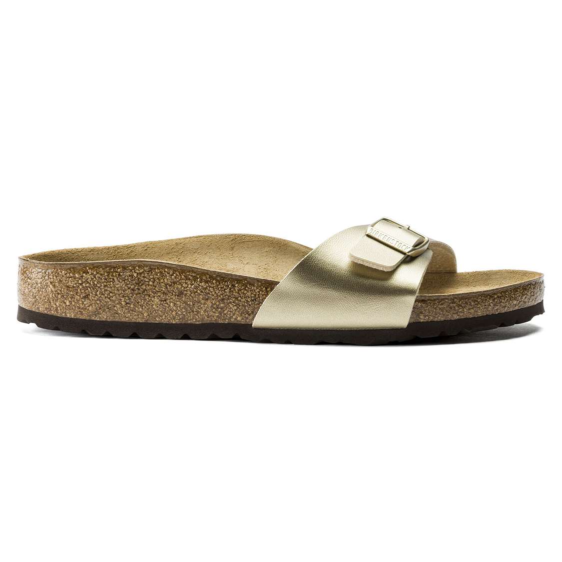 Gold Birkenstock Madrid Birko-Flor Men's One Strap Sandals | p2grjQnEeel