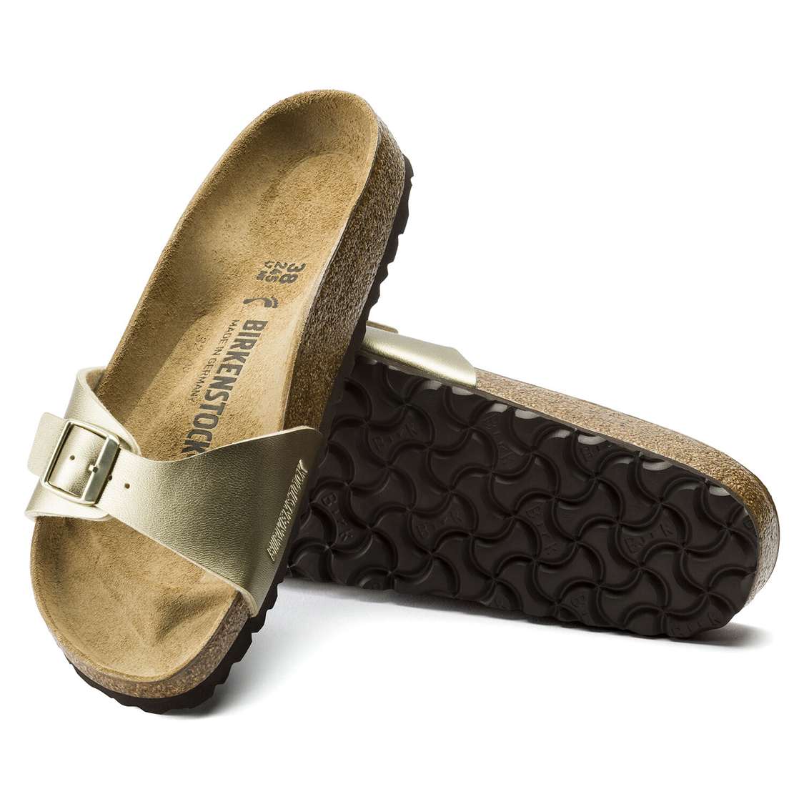 Gold Birkenstock Madrid Birko-Flor Women's One Strap Sandals | Ei6VmIpiirI