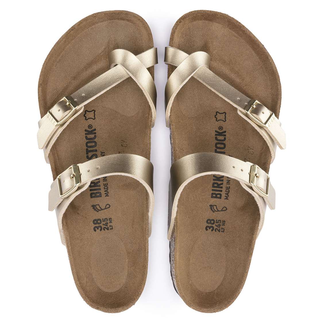 Gold Birkenstock Mayari Birko-Flor Women's Two Strap Sandals | Awz6NsHIdgr