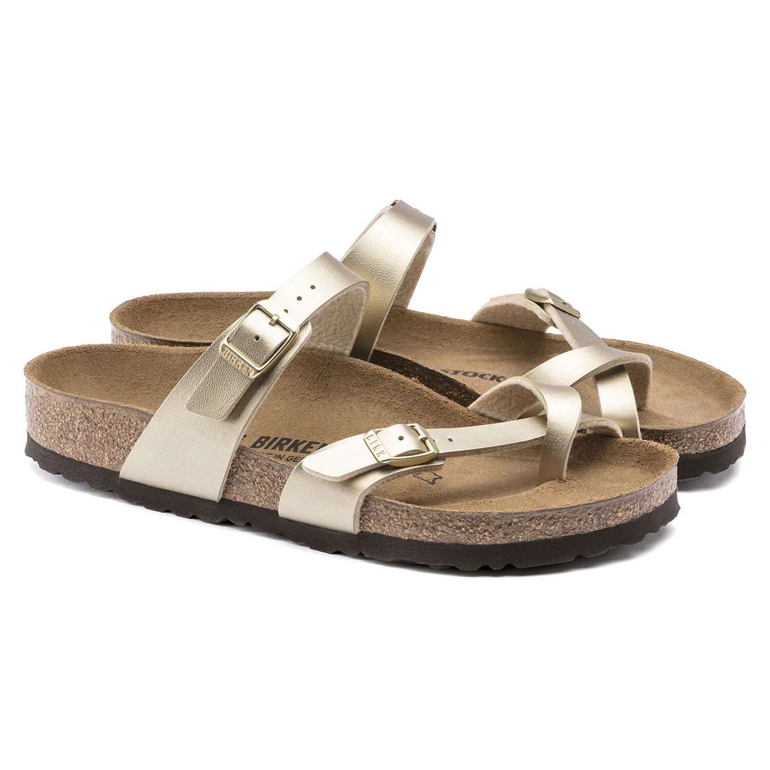 Gold Birkenstock Mayari Birko-Flor Women's Two Strap Sandals | Awz6NsHIdgr