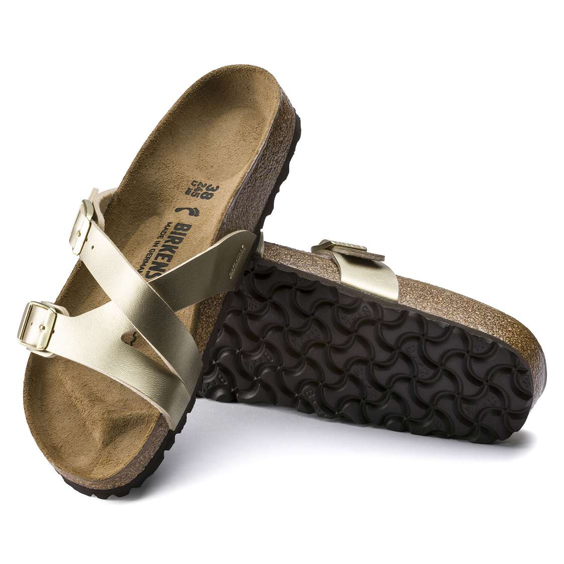 Gold Birkenstock Yao Birko-Flor Women's Two Strap Sandals | Ov6rGeAKbXI