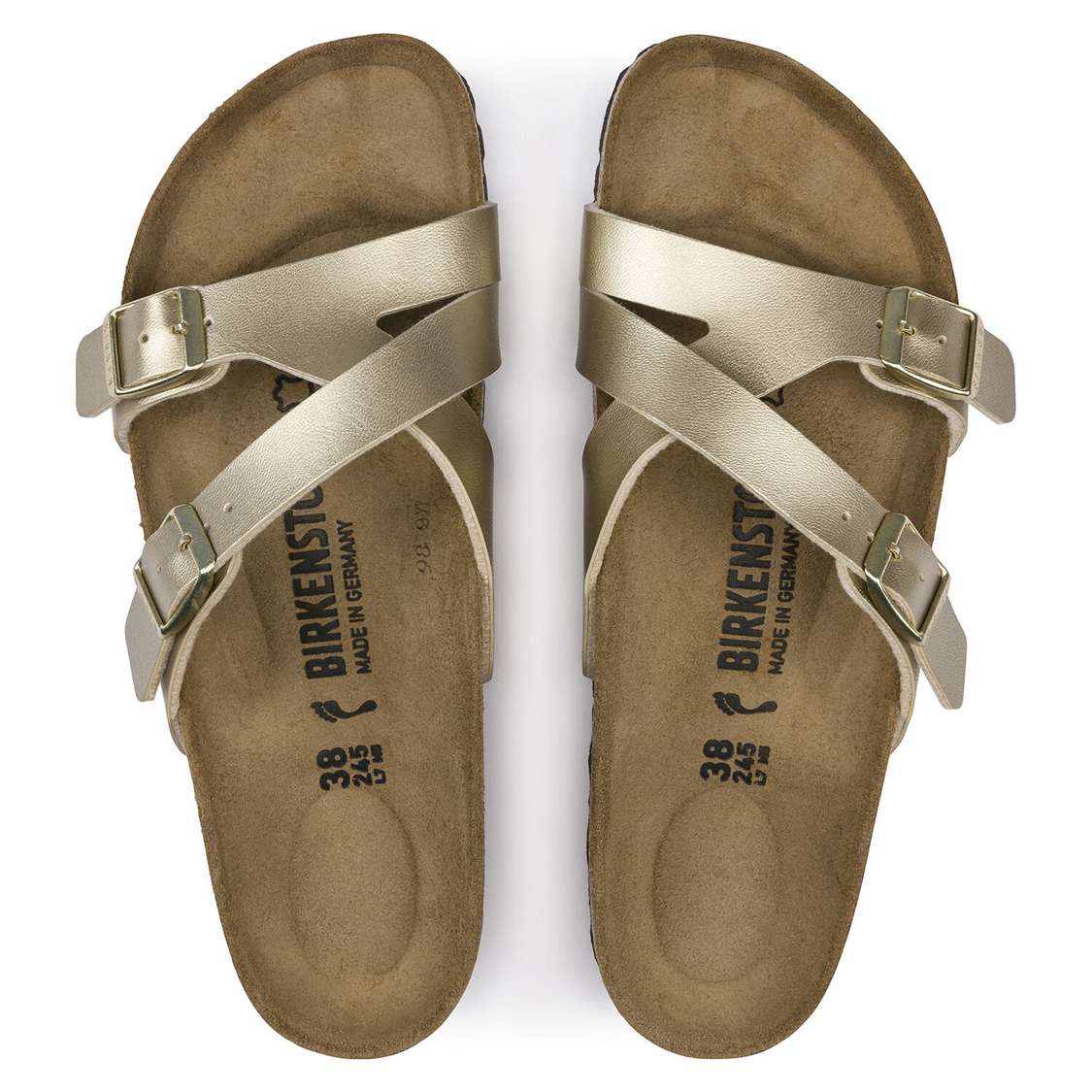 Gold Birkenstock Yao Birko-Flor Women's Two Strap Sandals | Ov6rGeAKbXI