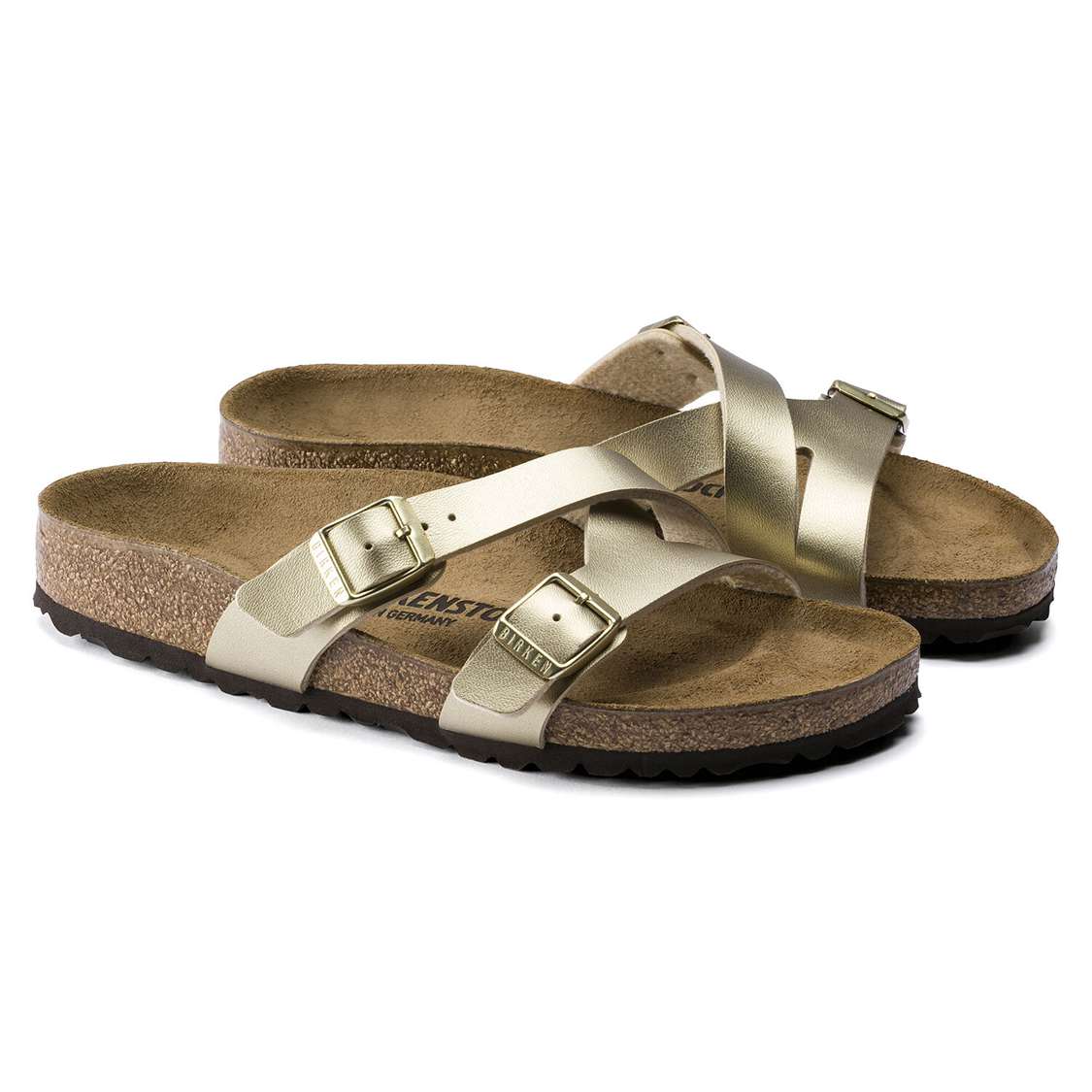 Gold Birkenstock Yao Birko-Flor Women's Two Strap Sandals | Ov6rGeAKbXI