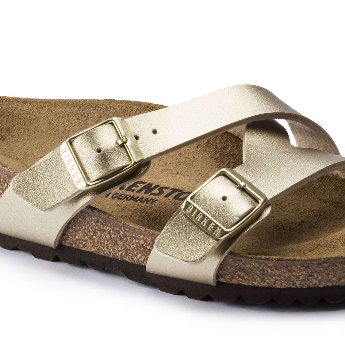 Gold Birkenstock Yao Birko-Flor Women's Two Strap Sandals | Ov6rGeAKbXI