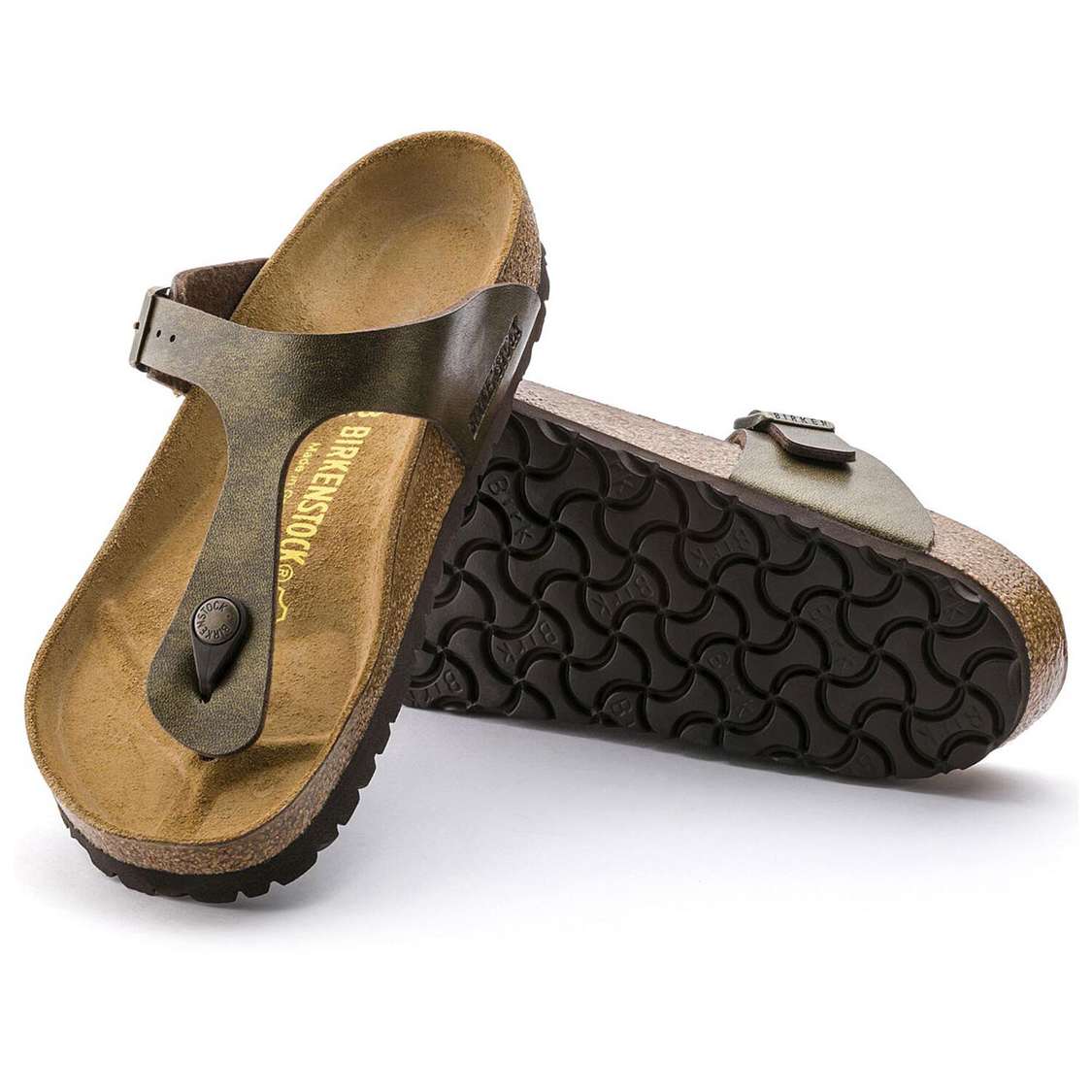 Gold Brown Birkenstock Gizeh Birko-Flor Women's Thong | EwQ7ttAOnPp