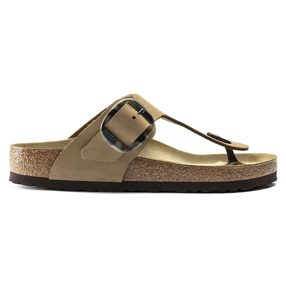 Green Birkenstock Gizeh Big Buckle Nubuck Leather Women's One Strap Sandals | AFDc2vke8u4