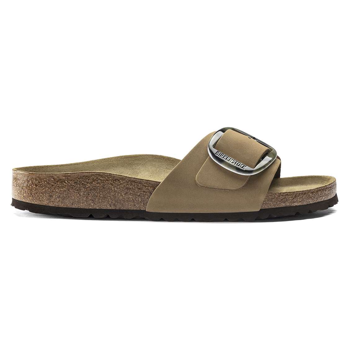 Green Birkenstock Madrid Big Buckle Nubuck Leather Women's One Strap Sandals | hDkikdAF713