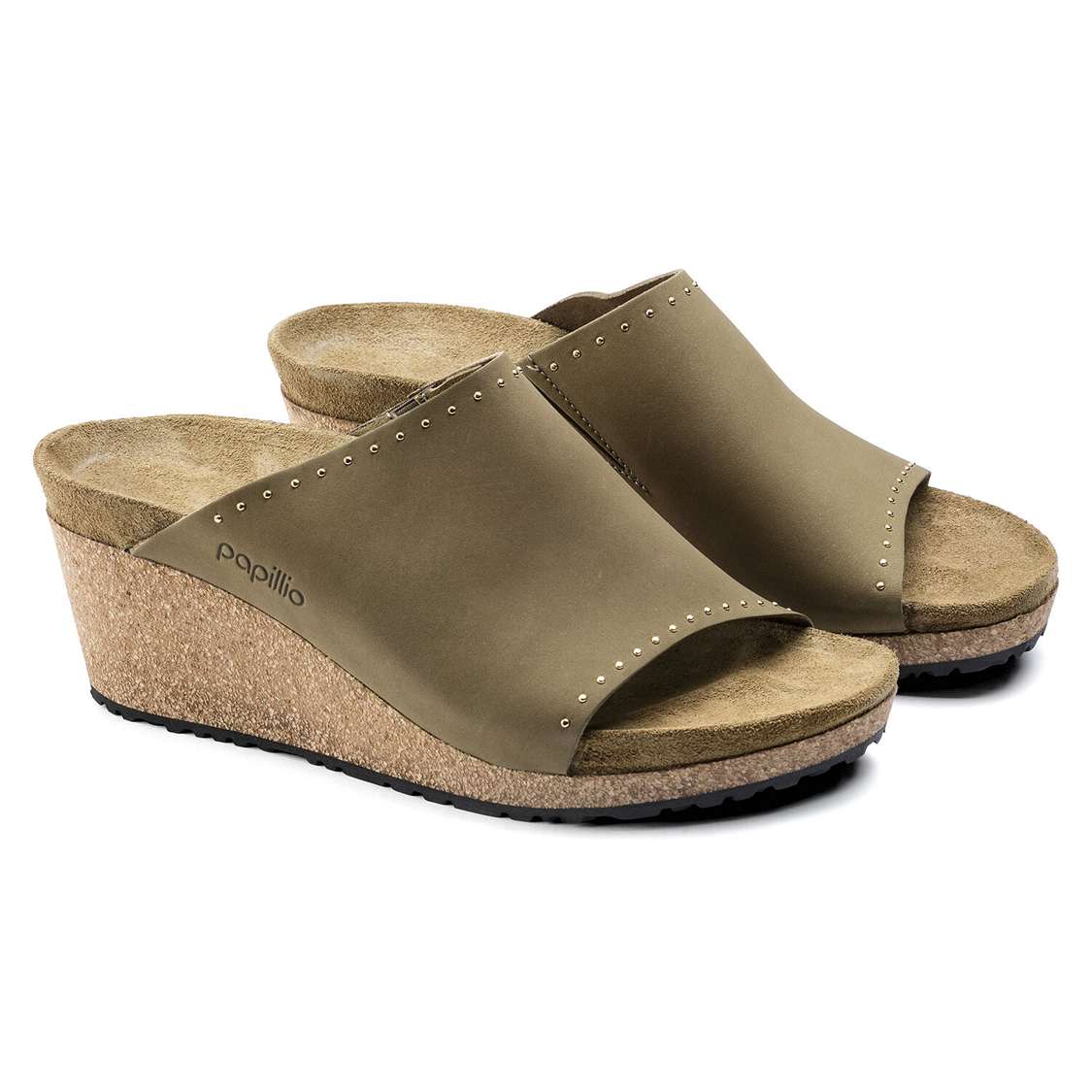 Green Birkenstock Namica Nubuck Leather Women's Wedges Sandals | buQWms8EAqa